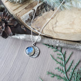 Floral Moon Necklace, Labradorite