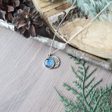 Floral Moon Necklace, Labradorite