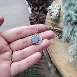 Floral Moon Necklace, Labradorite