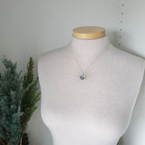 Floral Moon Necklace, Labradorite