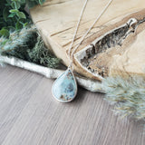 BC Ocean Picture Stone Necklace, Pear