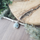 BC Ocean Picture Stone Necklace, Pear