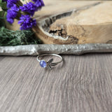 Tanzanite Ring, Leaves, 6mm