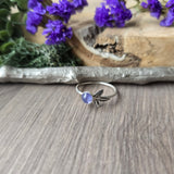 Tanzanite Ring, Leaves, 6mm