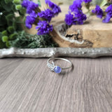 Tanzanite Ring, Leaves, 6mm
