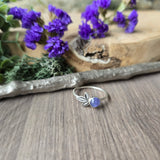 Tanzanite Ring, Leaves, 6mm