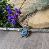 Sterling Opal Necklace, Floral