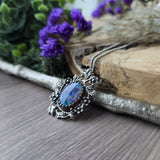 Sterling Opal Necklace, Floral