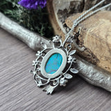 Sterling Opal Necklace, Floral