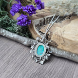 Sterling Opal Necklace, Floral