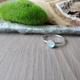 Moonstone Ring, Faceted, Round, 6mm