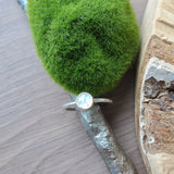 Moonstone Ring, Faceted, Round, 6mm
