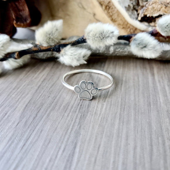 Paw Print Ring, Flat