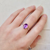Amethyst Ring, Smooth, Oval