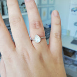 Moonstone Ring, Tear Drop, Faceted