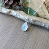 Moonstone Necklace, Faceted, Tear Drop