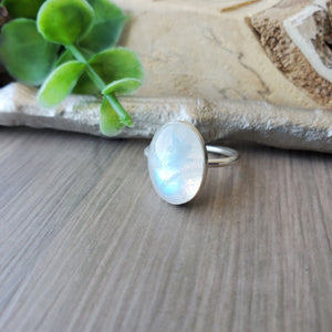 Moonstone Ring, Smooth Oval, Large