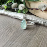 Moss Kyanite Ring, Mint, Pear, Faceted