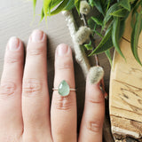 Moss Kyanite Ring, Mint, Pear, Faceted