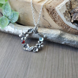 Family Necklace, Floral Wreath