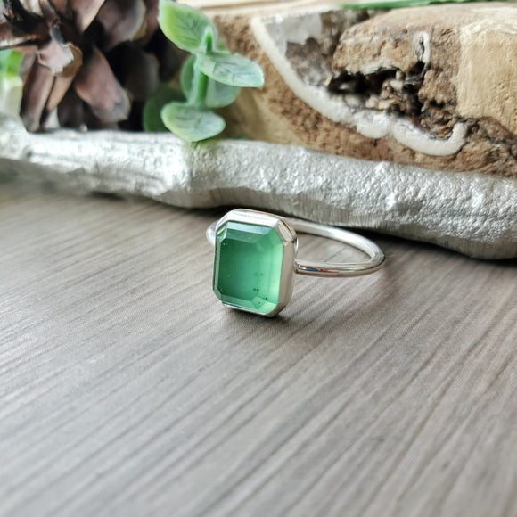 Serpentine Ring, Emerald Cut