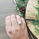 Pearl Ring, Button, Large