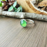 Serpentine Ring, Round, Faceted, 10mm