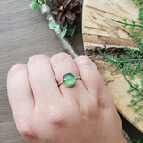 Serpentine Ring, Round, Faceted, 10mm