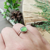 Serpentine Ring, Round, Faceted, 10mm