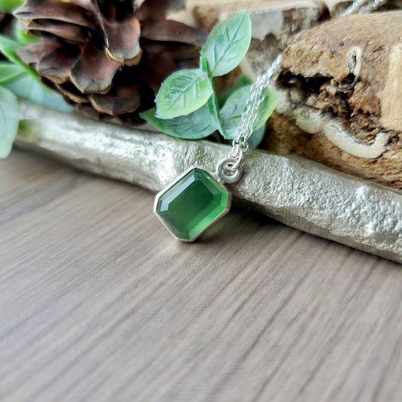 Serpentine Necklace, Emerald Cut