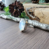 Moonstone Ring, Long Hexagon