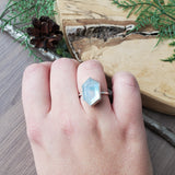 Moonstone Ring, Long Hexagon