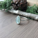 Moss Kyanite Ring, Mint, Pear, Faceted