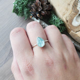 Moss Kyanite Ring, Mint, Pear, Faceted