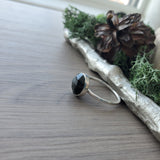 Golden Sheen Obsidian Ring, Faceted, 10mm