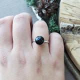 Golden Sheen Obsidian Ring, Faceted, 10mm