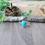 Turquoise Ring, Tear Drop, Smooth