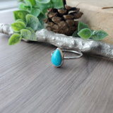Turquoise Ring, Tear Drop, Smooth