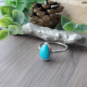 Turquoise Ring, Tear Drop, Smooth