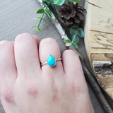 Turquoise Ring, Tear Drop, Smooth