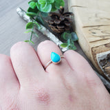 Turquoise Ring, Tear Drop, Smooth
