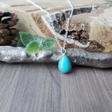 Turquoise Necklace, Tear Drop, Smooth