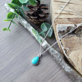 Turquoise Necklace, Tear Drop, Smooth