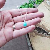 Turquoise Necklace, Tear Drop, Smooth