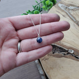 Sapphire Necklace, Faceted, Round, 8mm