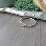 Sunstone Ring, Faceted, 4mm