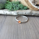 Sunstone Ring, Faceted, 4mm