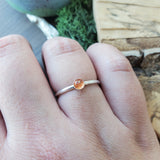 Sunstone Ring, Faceted, 4mm