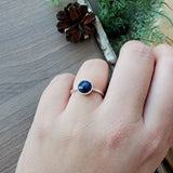 Sapphire Ring, Faceted, Blue, 8mm