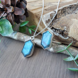 Labradorite Ring, Long Hexagon